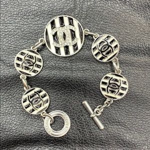 Black and white stripe  “Chanel” bracelet.